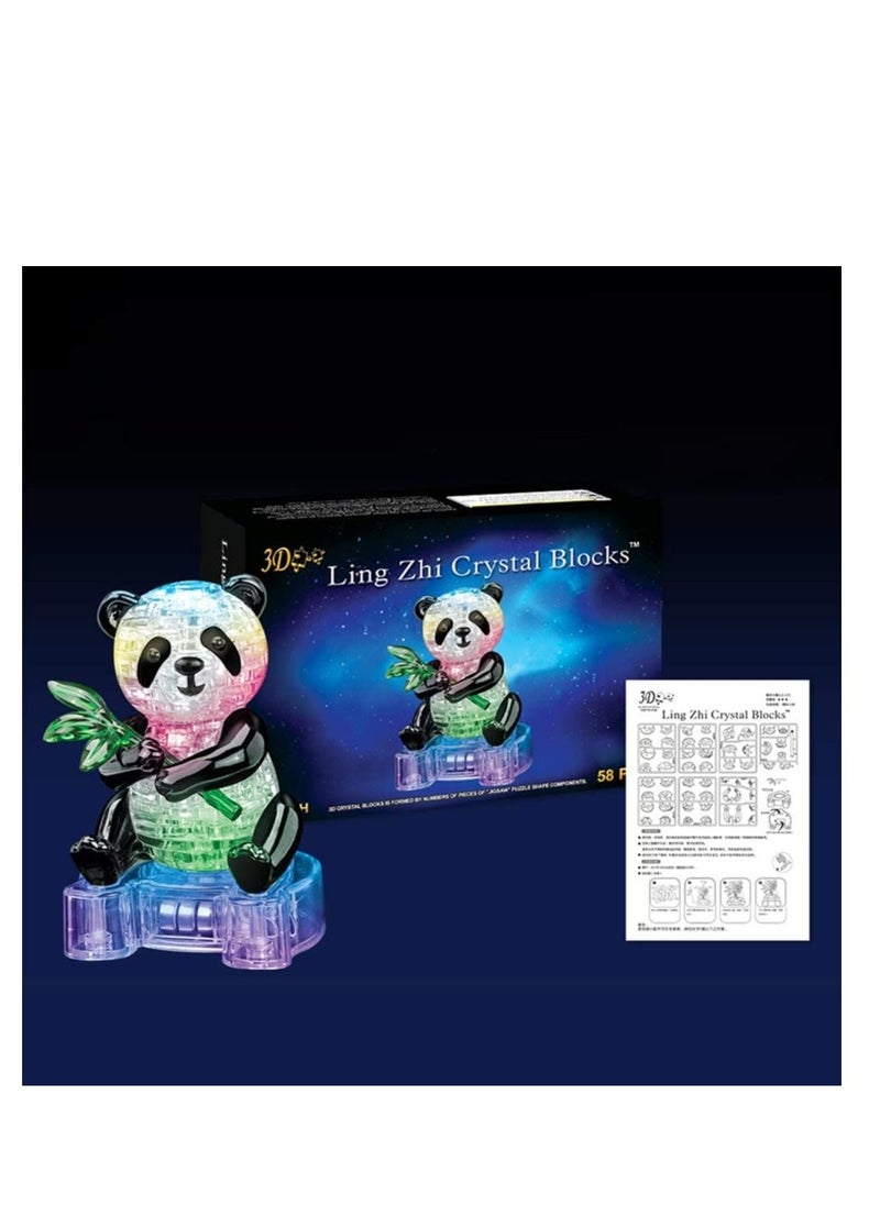 SYOSI For Adults DIY 3D Crystal Puzzles Panda 3D Puzzle Plastic Home Decoration Birthday Toy for Children Kids Age 6 7 9 10 11 12 Years Old Adult Crystal Puzzles  - Image 5
