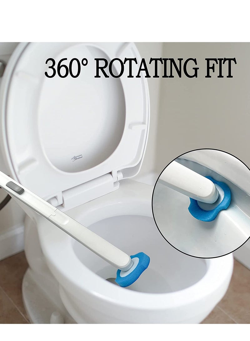 Excefore فرشاة مرحاض قابلة للتخلص منها مع حامل و 16 عبوة بديلة، تحتوي على محلول تنظيف مركز، مجموعة تنظيف المرحاض والحمام - Image 4