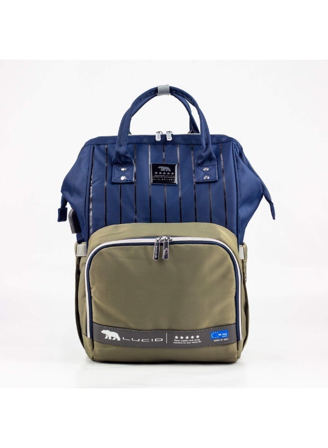 Lucid's latest edition waterproof maternity bag with changing mat and thermal bottle holder with heating element - black and gray - Image 2