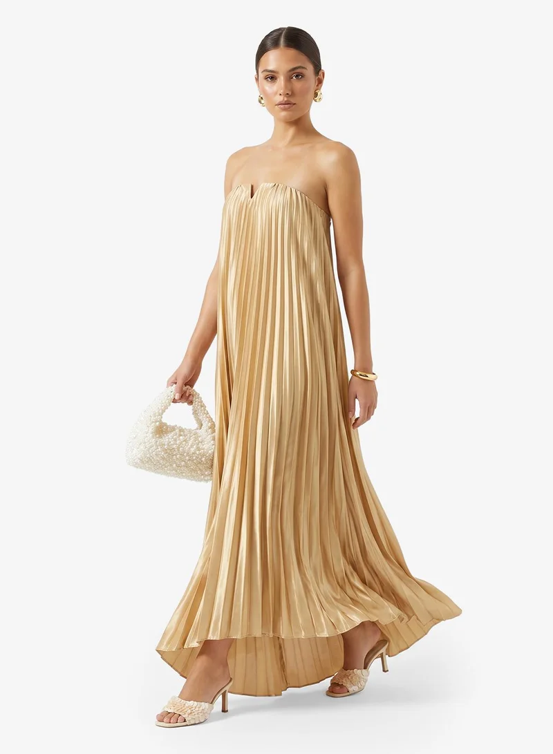 Ginger  Bandeau Plisse Metallic Dress for Women | Best Price UAE