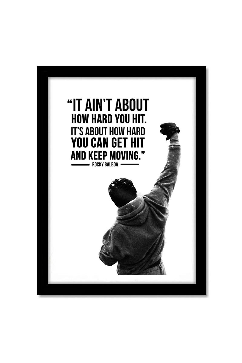 GRAY WALL Good Hope Acrylic Glass Sylvester Stallone Rocky Balboa Quote Framed Poster, Multicolor For Room & Office (10 Inch X 13 Inch, Framed) - Image 1