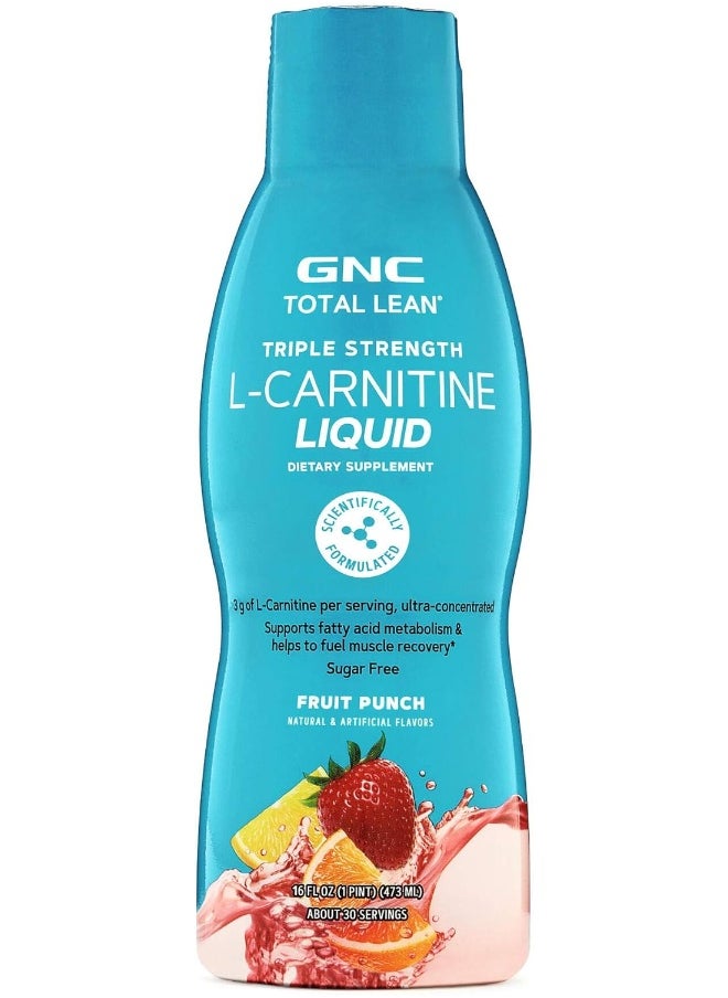 GNC GNC Total Lean Triple Strength L-carnitine Liquid Nutritional Supplement - Fruit Punch  - Image 1