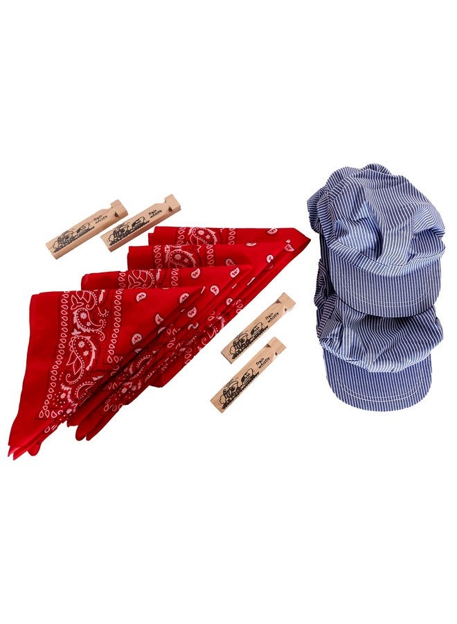 Dondor Children's Train Conductor Dress Up - Hat, Whistle, and Bandana (4 SETS)  - Image 1
