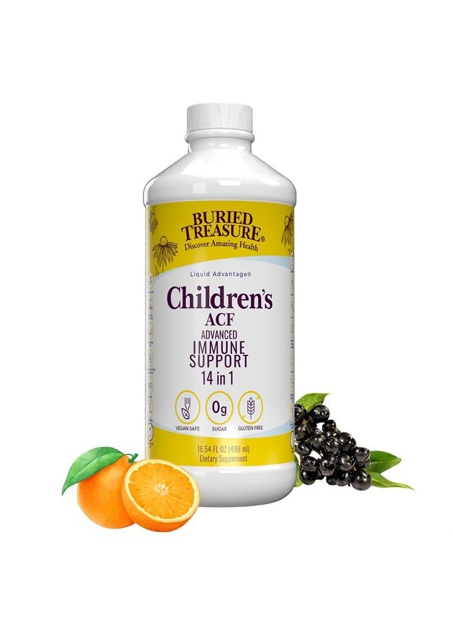 Buried Treasure Childrens ACF Rapid Immune Recovery, Immune Booster & Support for Kids, Herbal Blend with Vitamin C Elderberry Enchinacea, 16oz - Image 1