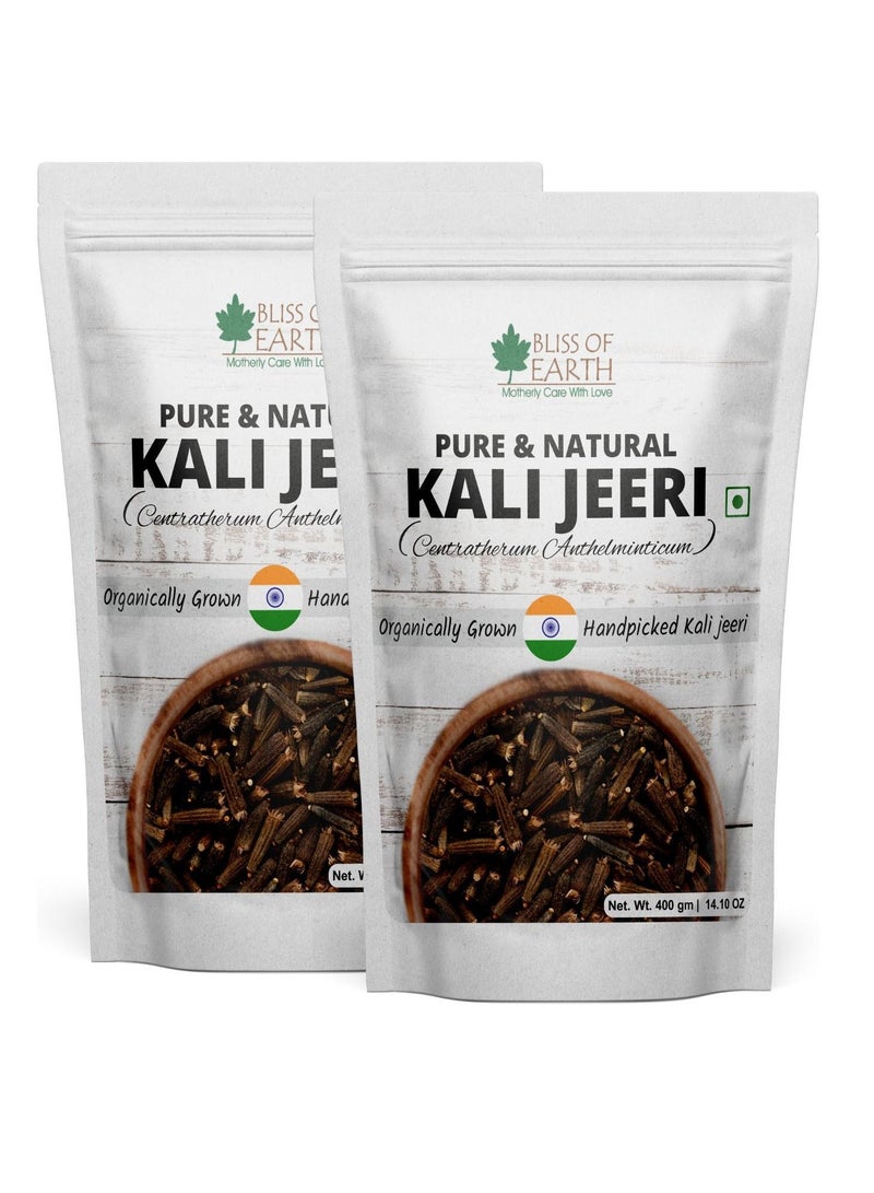 BLISS OF EARTH 2X400gm Kali Jeeri Bitter Cumin Kadwa Jeera Black Cumin Fresh & Organic Good for Health  - Image 1
