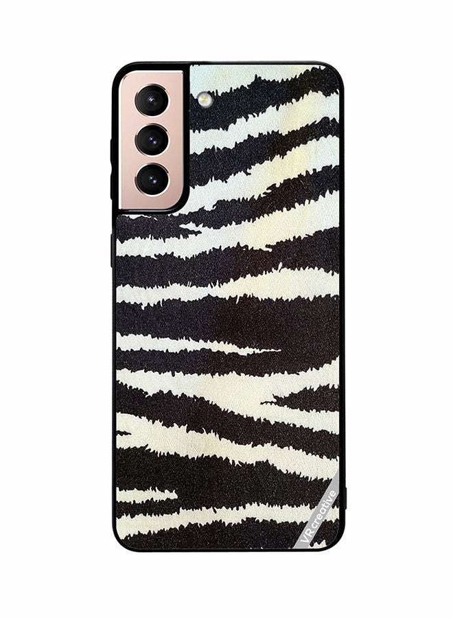 VR CREATIVE Protective Case Cover For Samsung Galaxy S21 Plus 5G Cotton Fabric With Zebra Texture Design Multicolour - Image 1