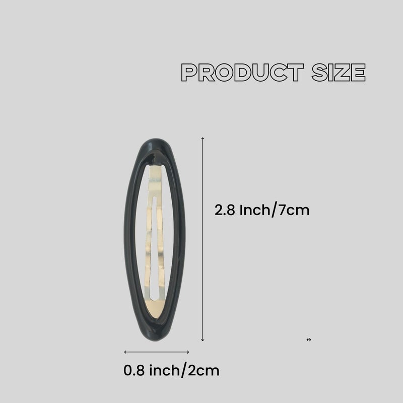 PIDOUDOU 16 Pieces Hair Clips for Thick Hair 2.8 Inch Oval Shape Black XL Hair Clips for Women Metal Snap Non-Slip Hair Grips Hair Accessories - Image 3