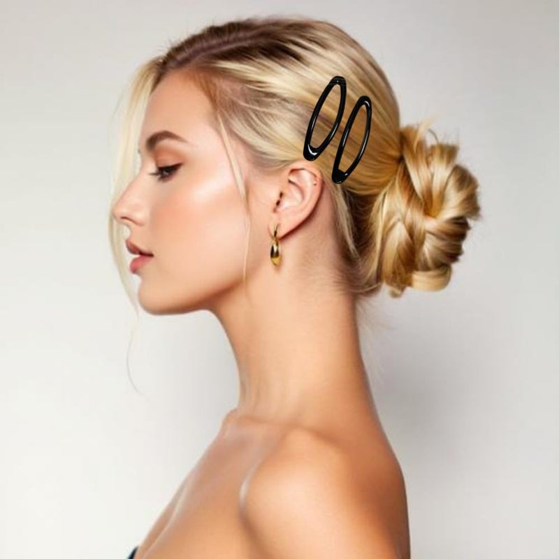 PIDOUDOU 16 Pieces Hair Clips for Thick Hair 2.8 Inch Oval Shape Black XL Hair Clips for Women Metal Snap Non-Slip Hair Grips Hair Accessories - Image 5