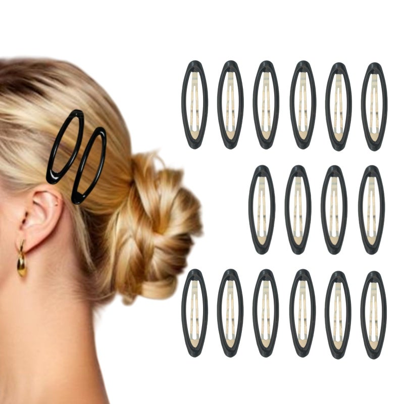 PIDOUDOU 16 Pieces Hair Clips for Thick Hair 2.8 Inch Oval Shape Black XL Hair Clips for Women Metal Snap Non-Slip Hair Grips Hair Accessories - Image 1