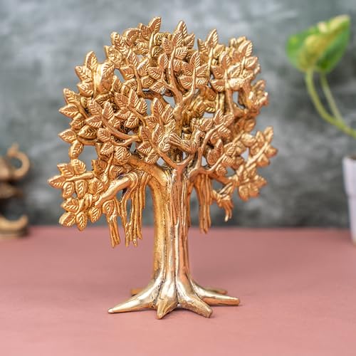 The Advitya Kalpavriksha Brass Tree Vastu Feng Shui Decorative Showpiece for Wealth Good Luck Success| Festive Decor Diwali Gift Home Decoration Item for Living Room (9 in.) - Image 2