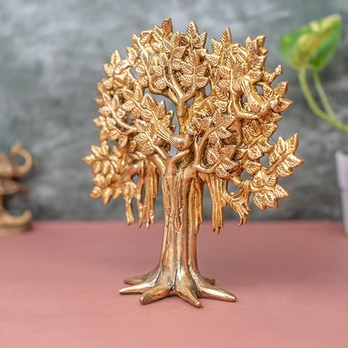 The Advitya Kalpavriksha Brass Tree Vastu Feng Shui Decorative Showpiece for Wealth Good Luck Success| Festive Decor Diwali Gift Home Decoration Item for Living Room (9 in.) - Image 3