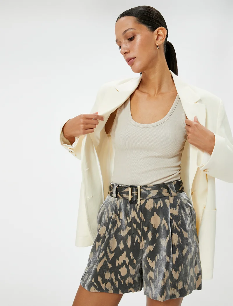 كوتون Koton | Patterned High Rise Shorts