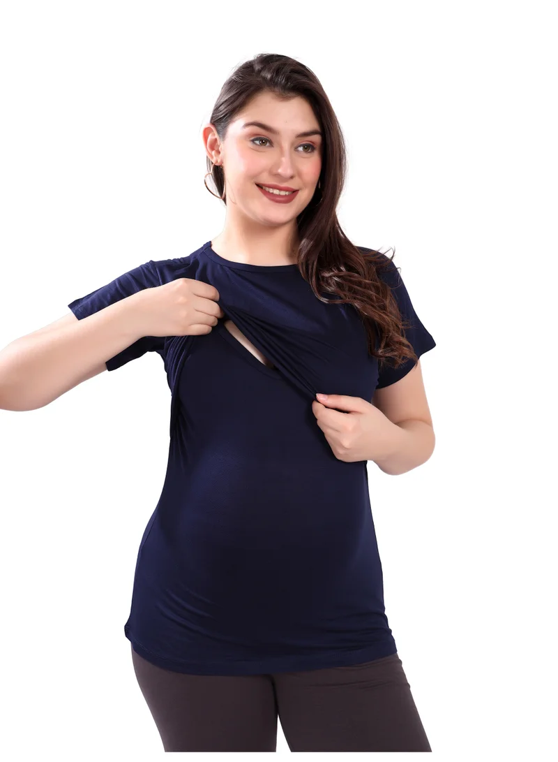 TUMMY TUMMY Pack of 3 Double Layer Maternity & Nursing Pull On top
