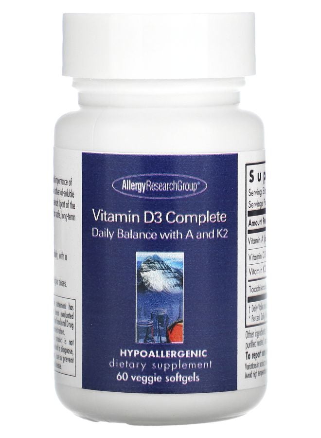 Allergy Research Group Vitamin D3 Complete 60 Veggie Softgels