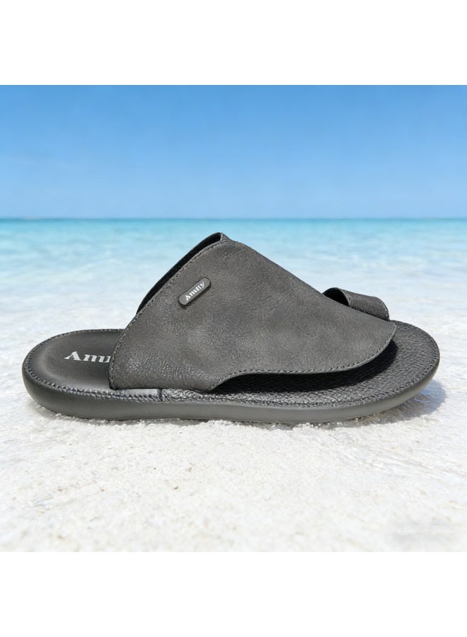 Stylish Men Slippers, Unique Splicing Detail Comfortable Summer Slip On Slides - Image 2