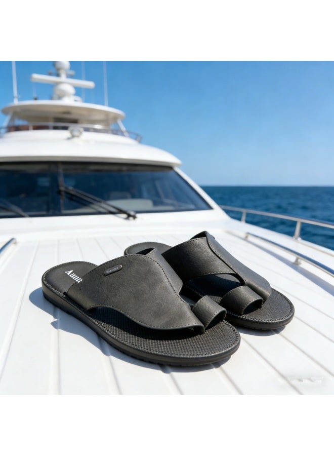 Stylish Men Slippers, Unique Splicing Detail Comfortable Summer Slip On Slides - Image 1