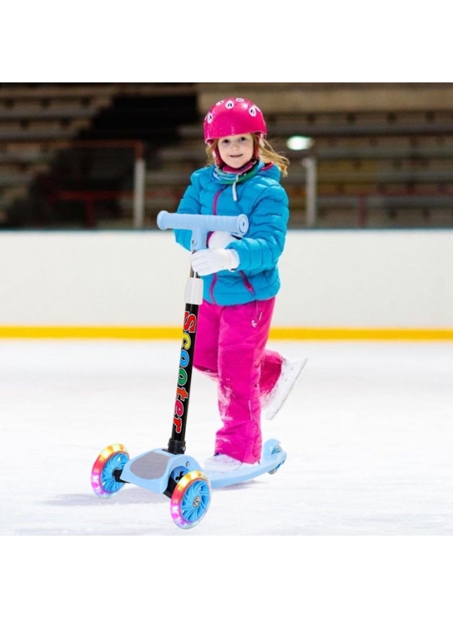 3-Wheel Kids Scooter - Foldable Big Wheels | For Kids Ages 2-8 | Lightweight & Foldable | Adjustable Height for Balance Practice (Blue) - Image 3