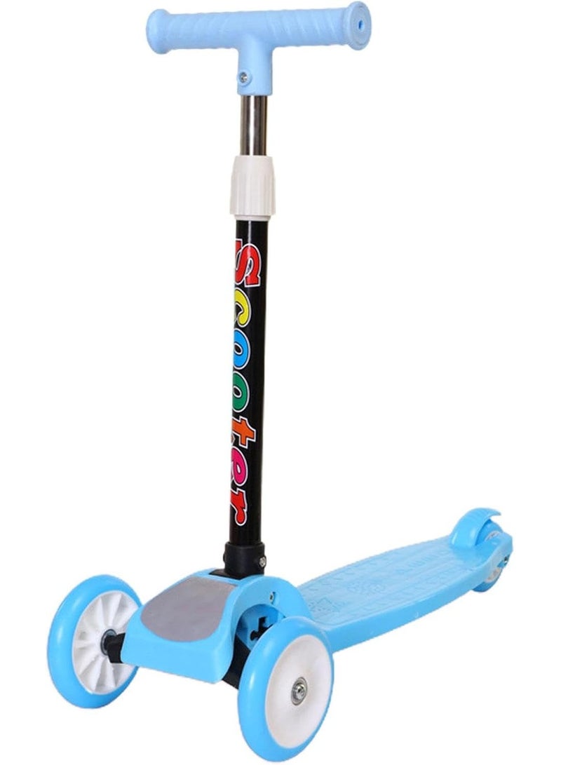 3-Wheel Kids Scooter - Foldable Big Wheels | For Kids Ages 2-8 | Lightweight & Foldable | Adjustable Height for Balance Practice (Blue) - Image 4