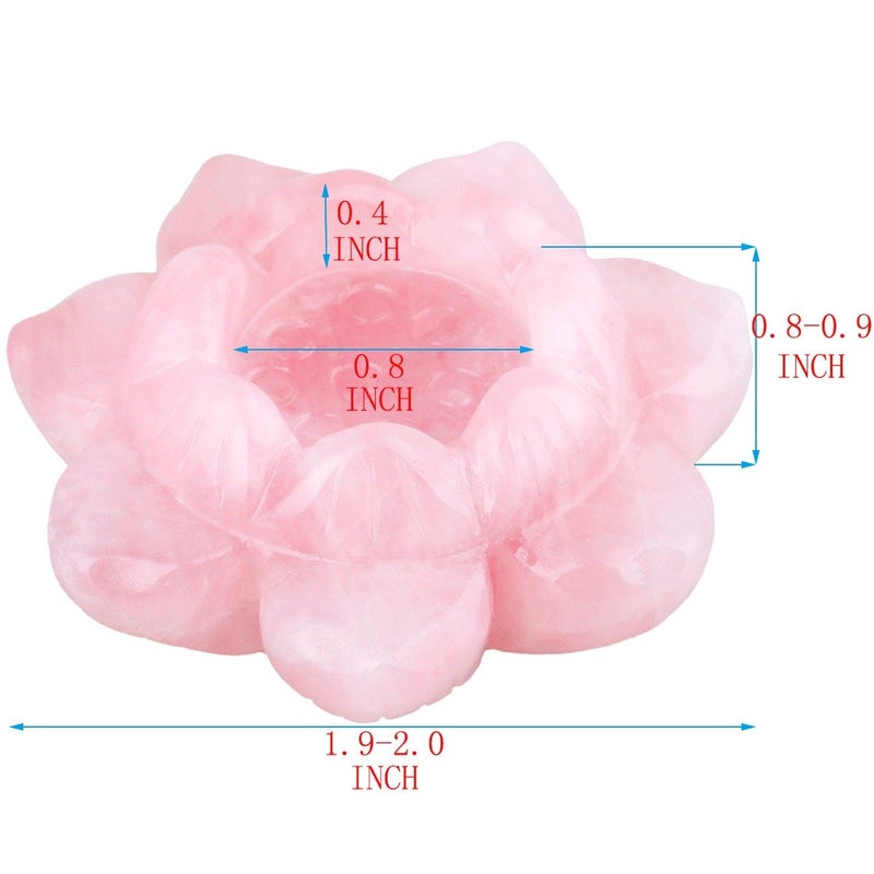 mookaitedecor Rose Quartz Carved Gemstone Lotus Flower Statue Crystal Ball Stand/Candle Holder Decorative - Image 2