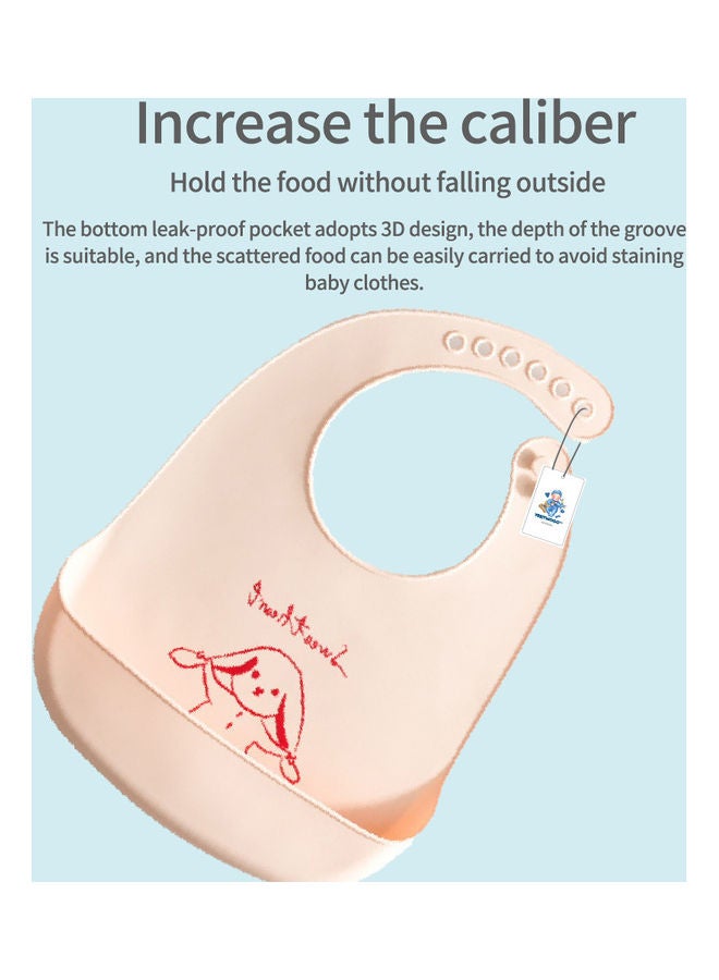 Baby Silicone Bib  With Waterproof Saliva Pocket - Image 5