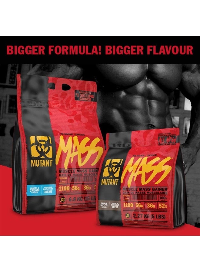 Mutant مكسب الوزن الضخم، مزيج مسحوق بروتين مصل الحليب والكازين، 15 رطل - شوكولاتة ثلاثية - Image 2
