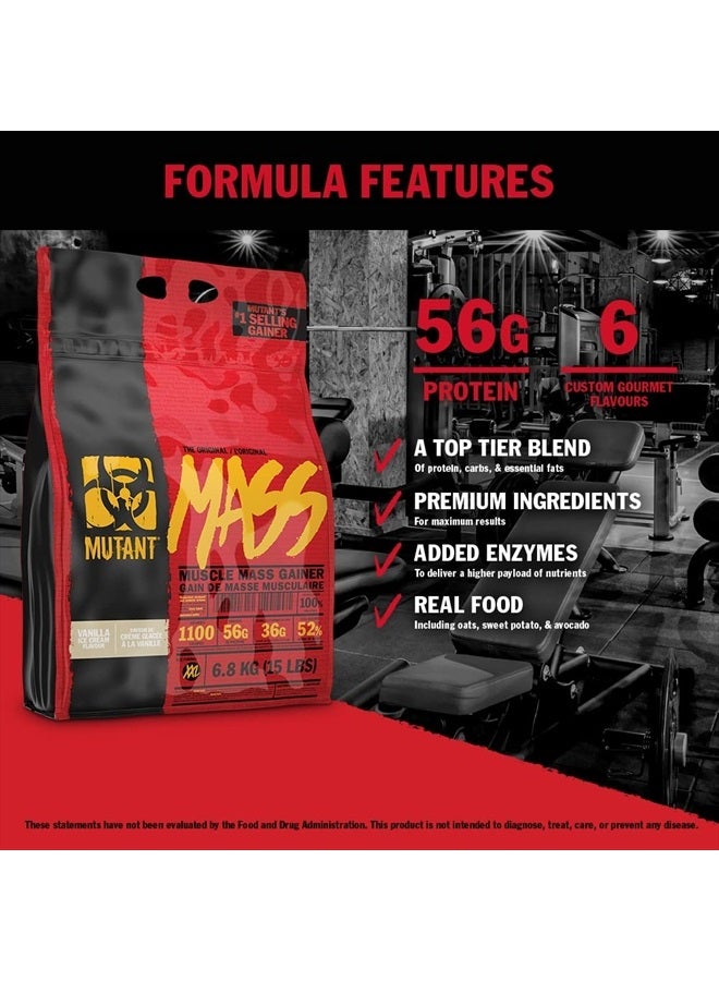 Mutant مكسب الوزن الضخم، مزيج مسحوق بروتين مصل الحليب والكازين، 15 رطل - شوكولاتة ثلاثية - Image 4