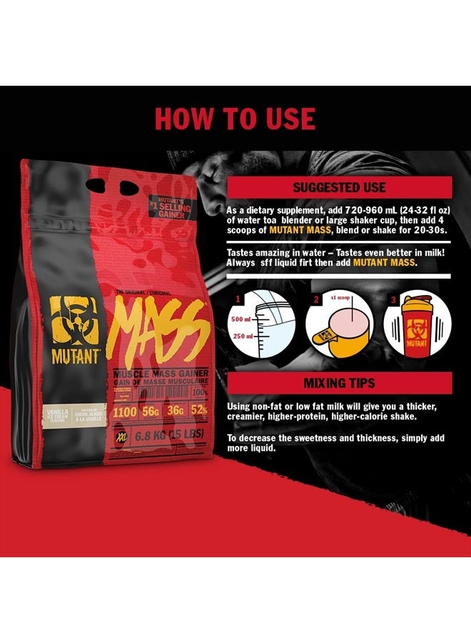 Mutant مكسب الوزن الضخم، مزيج مسحوق بروتين مصل الحليب والكازين، 15 رطل - شوكولاتة ثلاثية - Image 5