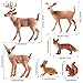 Skylety 6 Pcs Woodland Animals Figures Forest Deer Rabbit Squirrel Figurines Miniature Reindeer Family Woodland Animal Toys Cake Toppers for Wedding Birthday Party Decoration Favors - Image 2