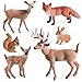 Skylety 6 Pcs Woodland Animals Figures Forest Deer Rabbit Squirrel Figurines Miniature Reindeer Family Woodland Animal Toys Cake Toppers for Wedding Birthday Party Decoration Favors - Image 4