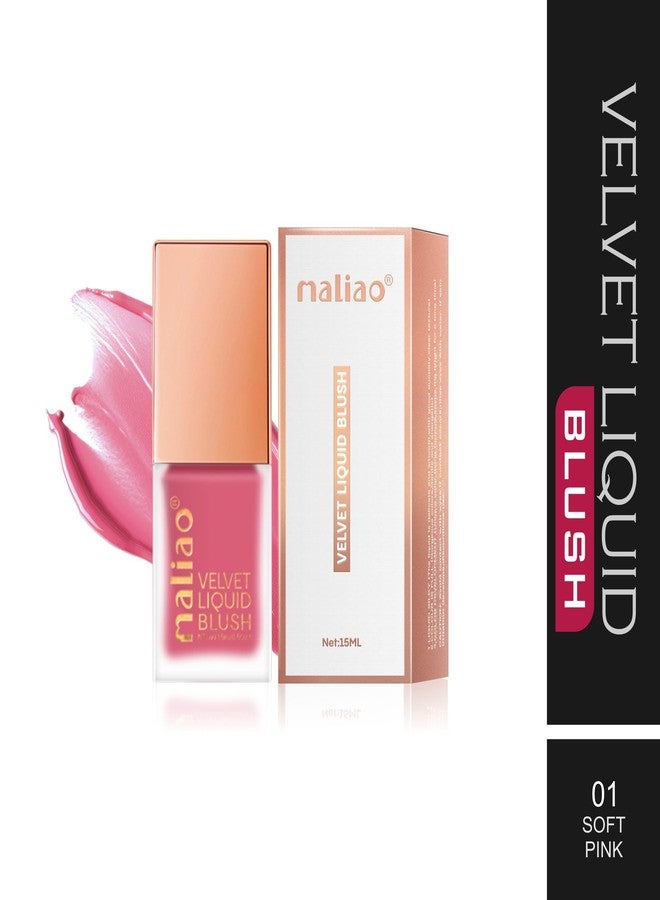 Maliao Velvet Liquid Blush - Radiant Flush of Color for Every Look (01-SOFT PINK)15ml - Image 3