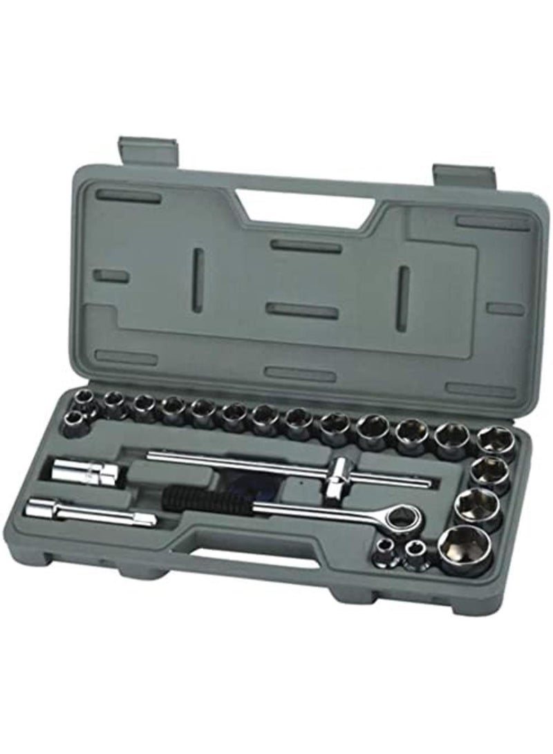 GGOOT Ratchet Spanner Socket Set Socket Wrench Set Ratchet Wrench Set Auto Repair Auto Maintenance Household Hardware Toolbox 25-Piece 1011