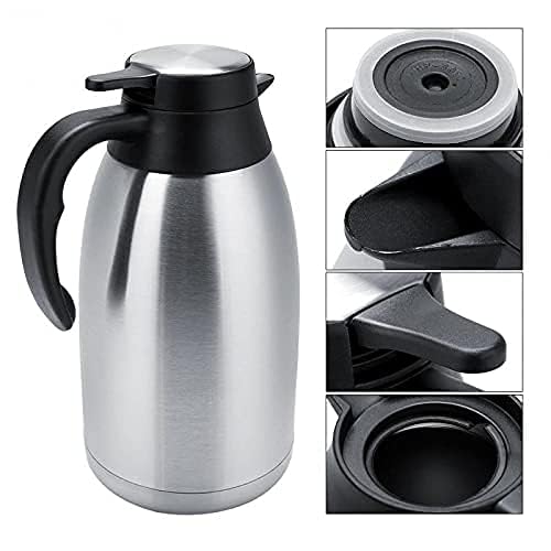 MUGATH 2 Liter Stainless Steel Coffee PotVacuum Jug Double Walled Vacuum Insulated Coffee Pot Beverages Dispenser for Hot Cold Drinks Water Tea MilkWater JugThermos Vacuum Flask - Image 2