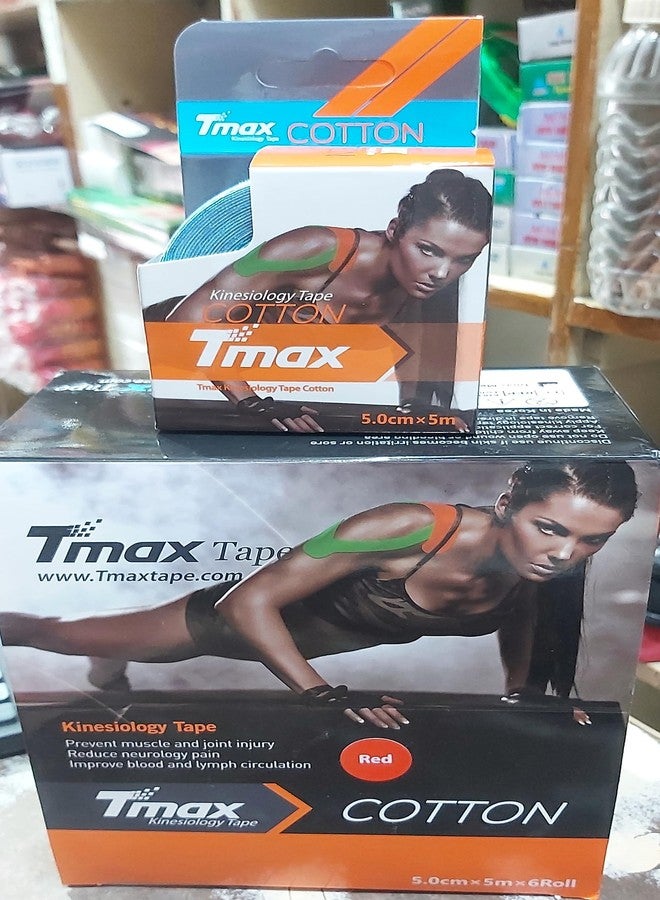 ACS MART شريط قطني متعدد الألوان من ACS MART Tmax Kinesiology، 5.0 سم × 5 م - Image 2