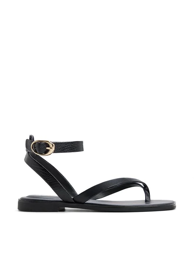 Daressi Ladies Black Flat Sandals