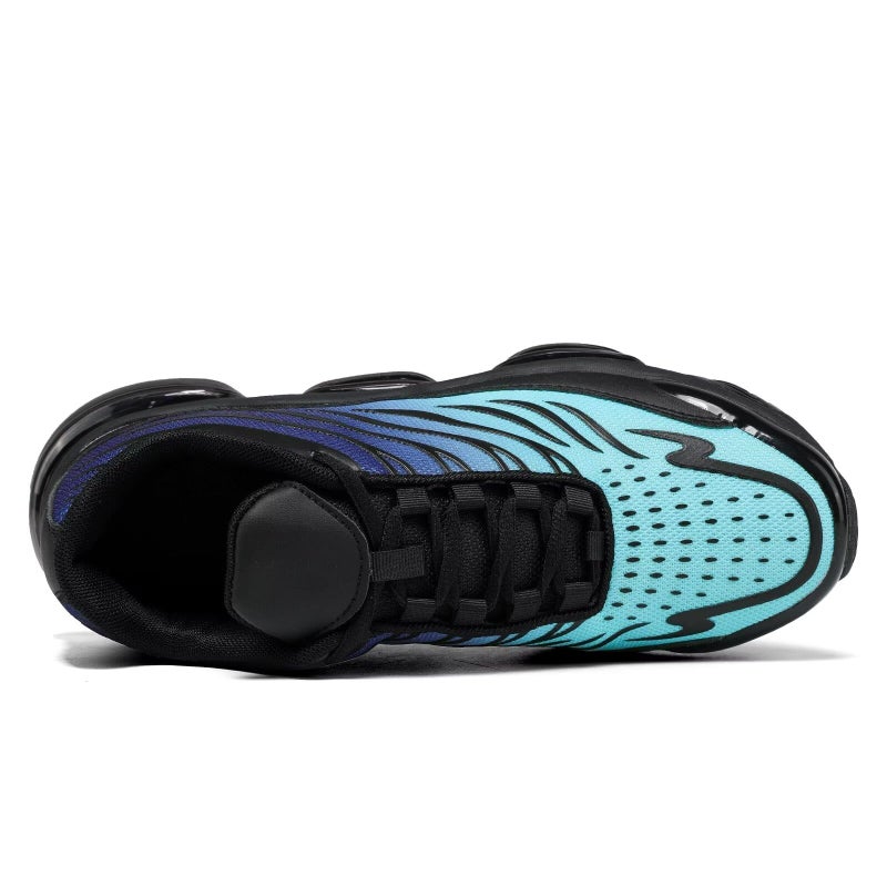 Socviis Mens Air Running Shoes Non Slip Workout Casual Sport Walking Shoes Basketball Sneakers Fashion Tennis Fitness Trainers Black Cyan - Image 3