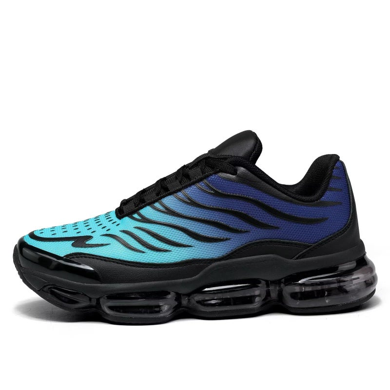 Socviis Mens Air Running Shoes Non Slip Workout Casual Sport Walking Shoes Basketball Sneakers Fashion Tennis Fitness Trainers Black Cyan - Image 2