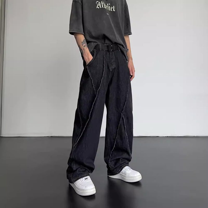 Autumn New Style Distinctive Hip-Hop Straight Leg Jeans Men'S And Women'S Fashionable Loose Casual Wide Leg Men'S Jeans - Image 3