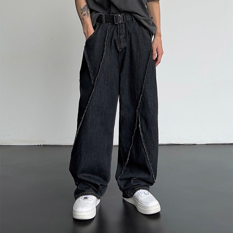 Autumn New Style Distinctive Hip-Hop Straight Leg Jeans Men'S And Women'S Fashionable Loose Casual Wide Leg Men'S Jeans - Image 2