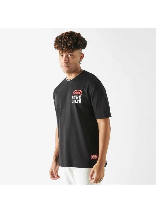 Ecko Unltd. Ecko Unltd Logo Print Crew Neck T-shirt with Short Sleeves