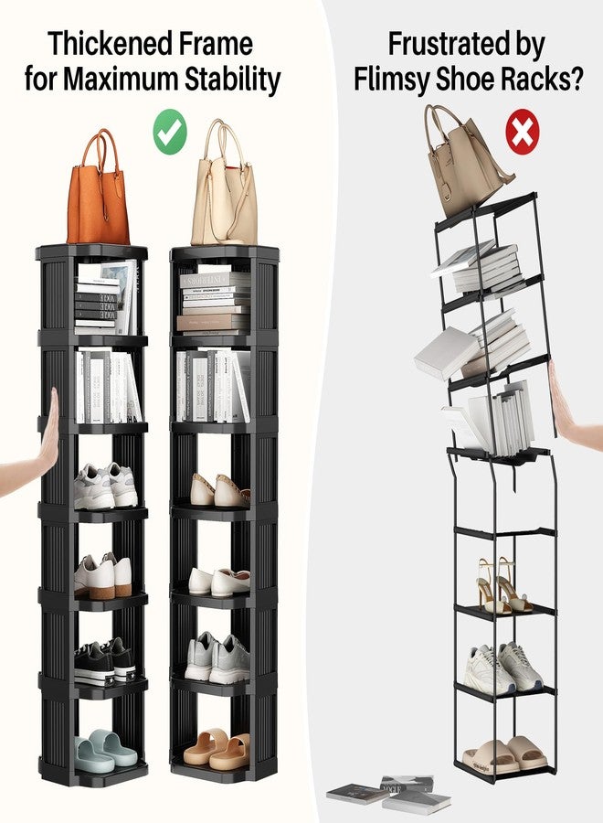 Kitstorack 8-Tier Vertical Plastic Shoe Rack, Freestanding Stackable Storage Organizer for Small Closets and Tight Spaces - Image 3