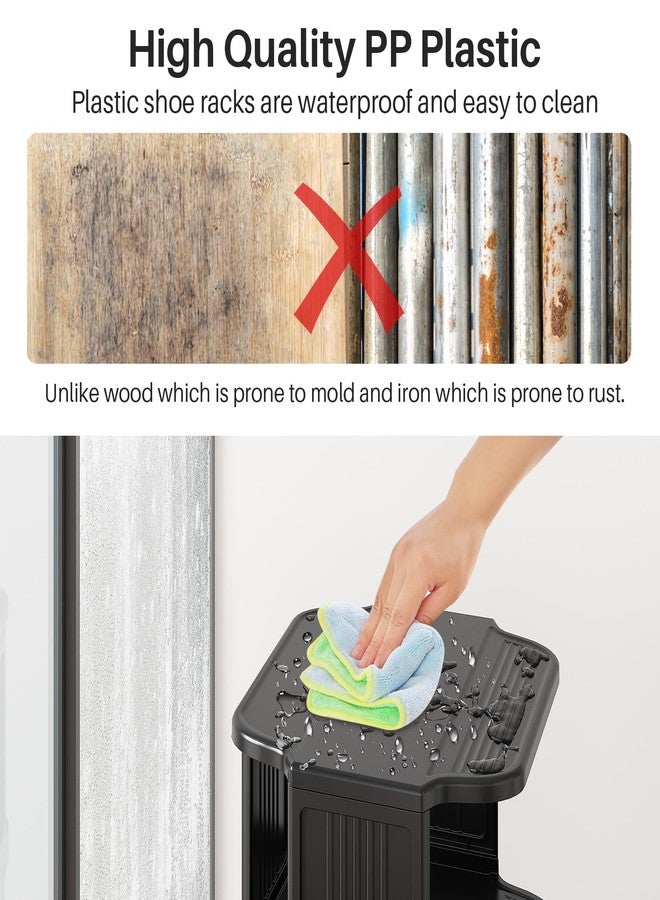 Kitstorack 8-Tier Vertical Plastic Shoe Rack, Freestanding Stackable Storage Organizer for Small Closets and Tight Spaces - Image 4