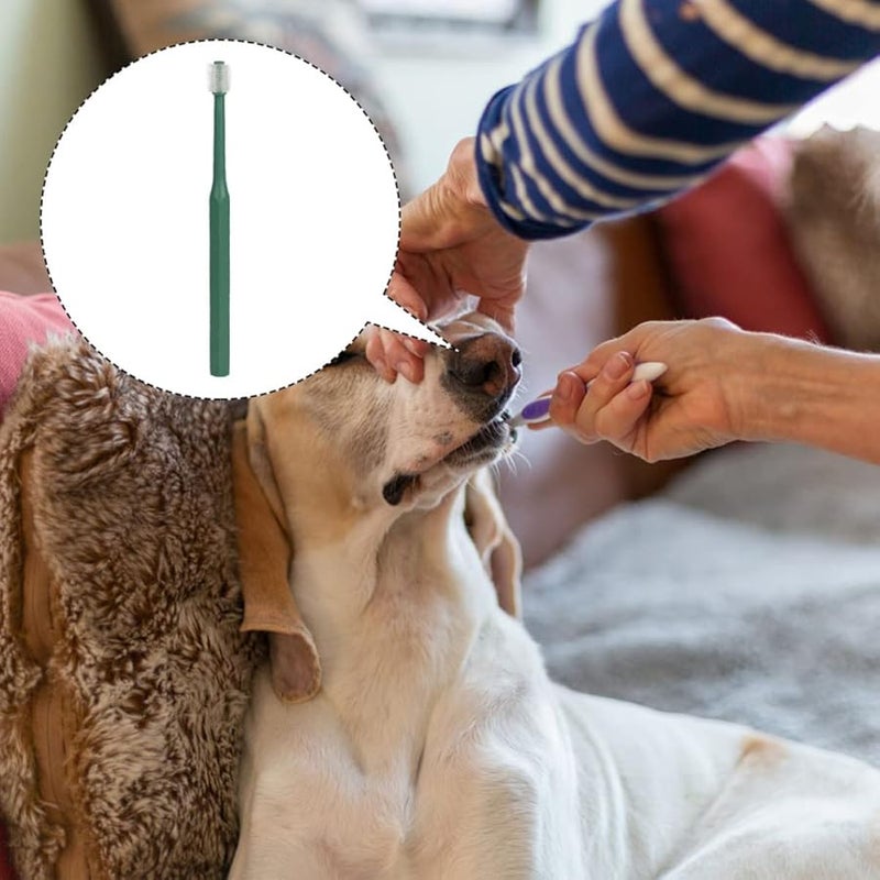 فرشاة أسنان للحيوانات الأليفة متعددة الاتجاهات من BESPORTBLE للكلاب والقطط بمقبض مانع للانزلاق باللون الأزرق - Image 5