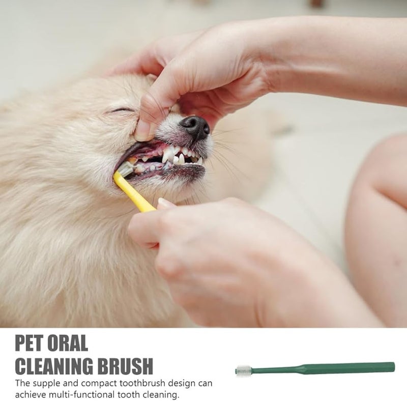 فرشاة أسنان للحيوانات الأليفة متعددة الاتجاهات من BESPORTBLE للكلاب والقطط بمقبض مانع للانزلاق باللون الأزرق - Image 3
