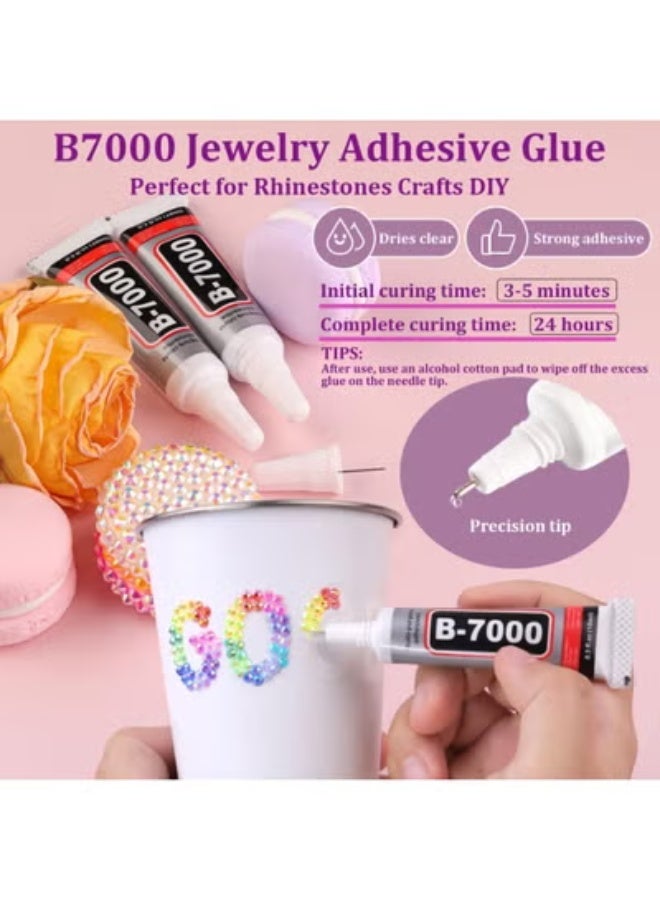 ATRJSZ 18000PCS 15 Colors Jelly Resin Rhinestones Kit with 3Pcs Glues, 3mm Flatback Gems for Bedazzling Crafting, Multicolor Diamonds for Clothes Shoes Nail Art Diamond Painting Makeup DIY (15 Colors) - Image 4