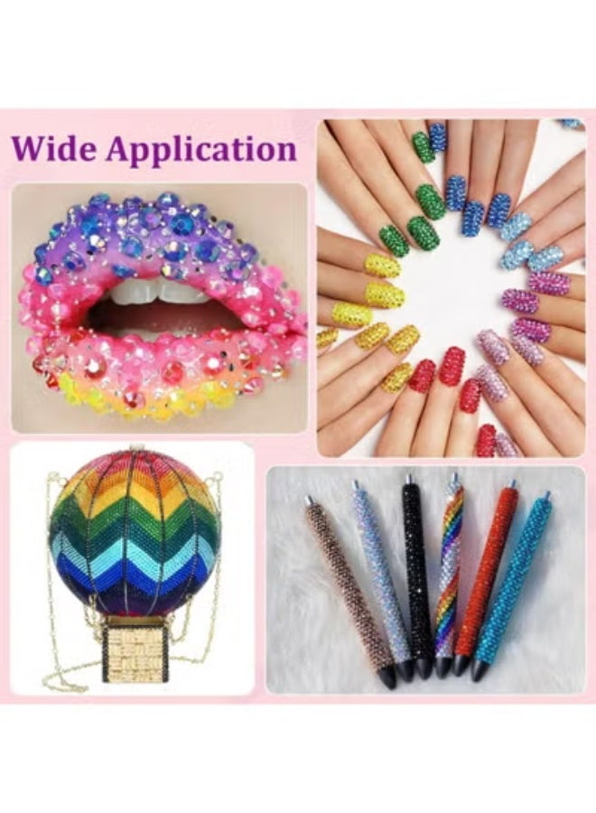 ATRJSZ 18000PCS 15 Colors Jelly Resin Rhinestones Kit with 3Pcs Glues, 3mm Flatback Gems for Bedazzling Crafting, Multicolor Diamonds for Clothes Shoes Nail Art Diamond Painting Makeup DIY (15 Colors) - Image 3