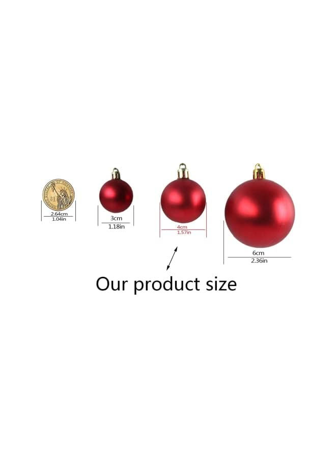 The Bros 2023 Christmas Ball Ornaments Gold 36pcs/40mm Small Shatterproof Xmas Christmas Tree Balls with String for Xmas Holiday Hanging Christmas Ball Christmas Tree Ornaments Decoration (Red) - Image 4