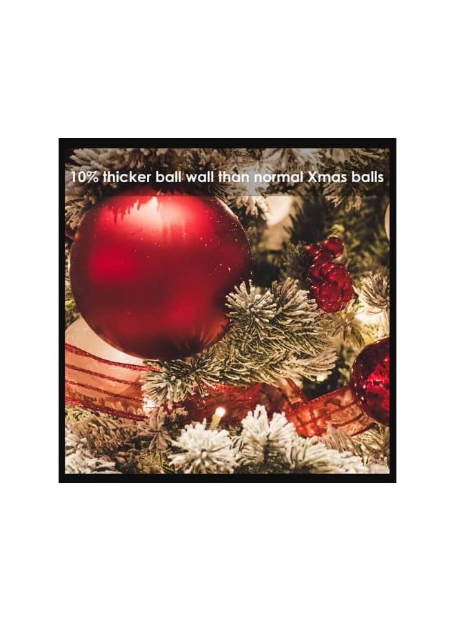 The Bros 2023 Christmas Ball Ornaments Gold 36pcs/40mm Small Shatterproof Xmas Christmas Tree Balls with String for Xmas Holiday Hanging Christmas Ball Christmas Tree Ornaments Decoration (Red) - Image 5
