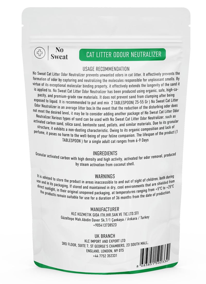 No Sweat Activated Carbon Cat Litter Odour Neutralizer-Made Of Coconut Shell-All Natural-No Chemical,Toxic Ingredients-Unscented-Planet Friendly-Economy Pack-500 GR- Packing May Vary - Image 5