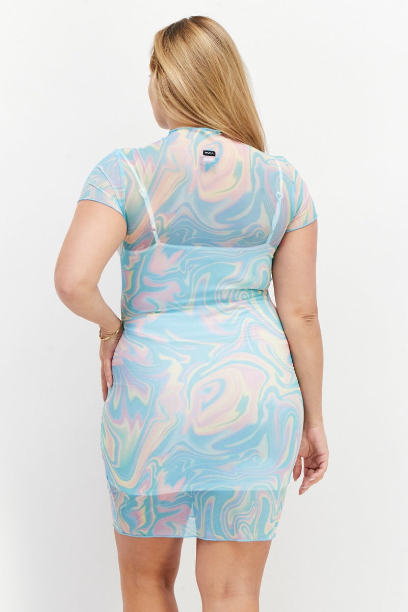 rvca Women Abstract Mini Dress, Multicolor - Image 2