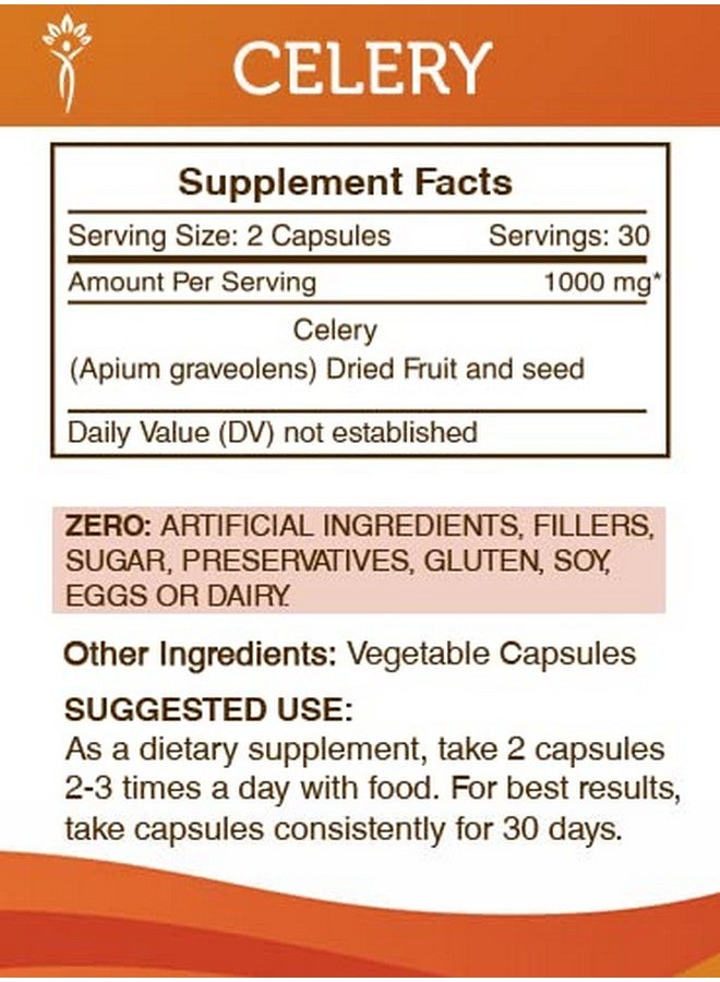 Secrets of the Tribe Celery 60 Capsules, 1000 mg, Celery (Apium graveolens) Dried Fruit and Seed (60 Capsules) - Image 3